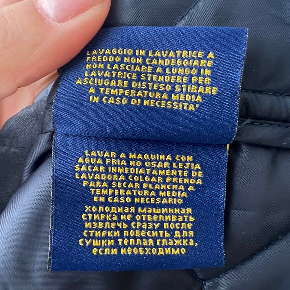 RUGBY RALPH LAUREN Waxed Navy Blue Double Breasted Decorative Button Jacket S - Picture 10 of 10